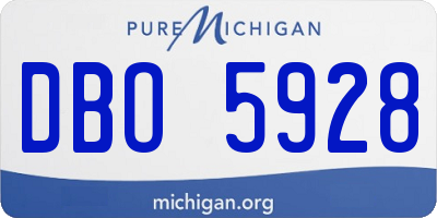 MI license plate DBO5928