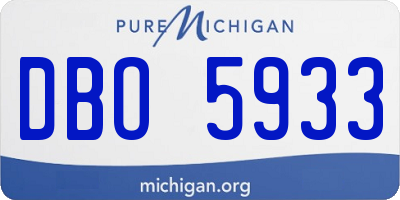 MI license plate DBO5933