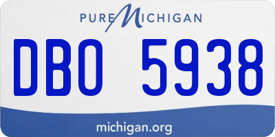 MI license plate DBO5938