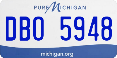 MI license plate DBO5948