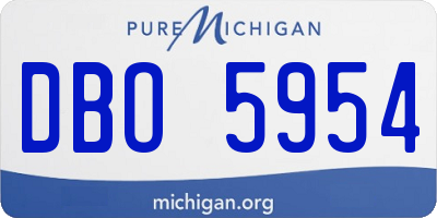 MI license plate DBO5954