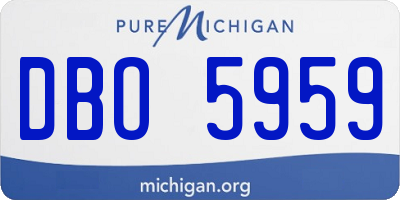MI license plate DBO5959