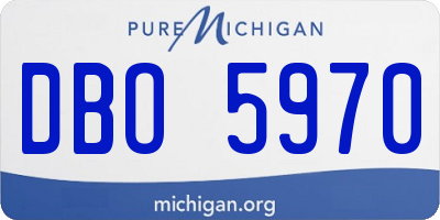 MI license plate DBO5970