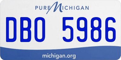 MI license plate DBO5986