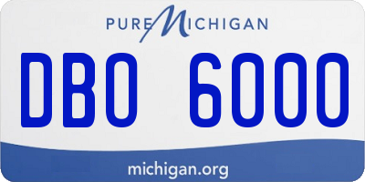 MI license plate DBO6000