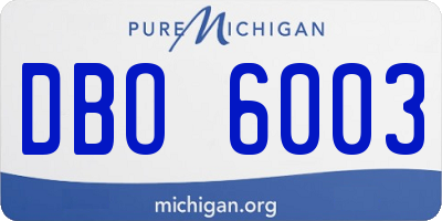 MI license plate DBO6003