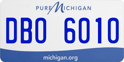 MI license plate DBO6010