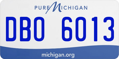 MI license plate DBO6013