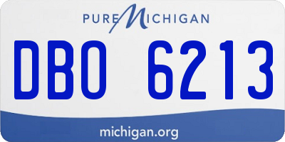 MI license plate DBO6213