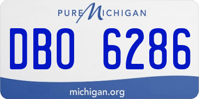 MI license plate DBO6286