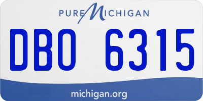 MI license plate DBO6315