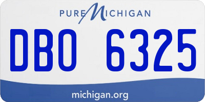 MI license plate DBO6325