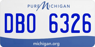 MI license plate DBO6326