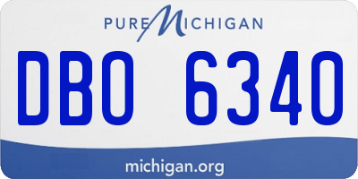 MI license plate DBO6340