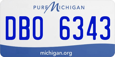 MI license plate DBO6343