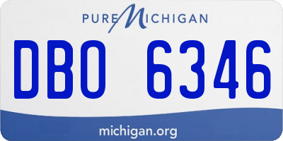 MI license plate DBO6346