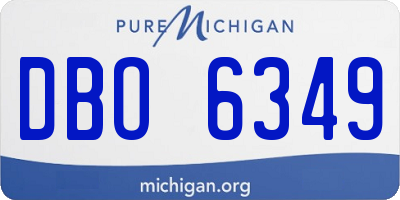 MI license plate DBO6349