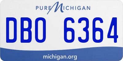 MI license plate DBO6364