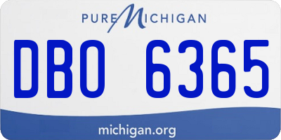 MI license plate DBO6365
