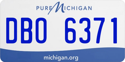 MI license plate DBO6371