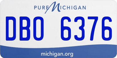 MI license plate DBO6376