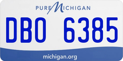 MI license plate DBO6385