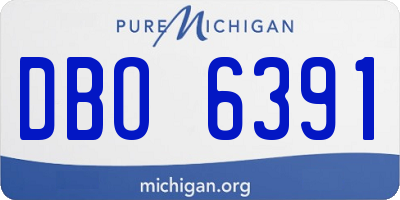 MI license plate DBO6391