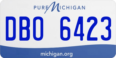 MI license plate DBO6423