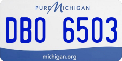 MI license plate DBO6503