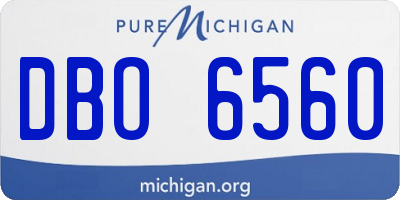 MI license plate DBO6560