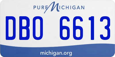 MI license plate DBO6613