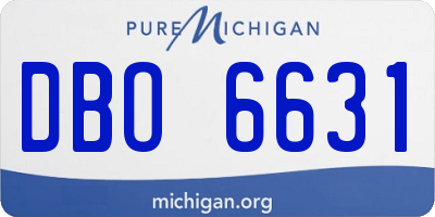 MI license plate DBO6631