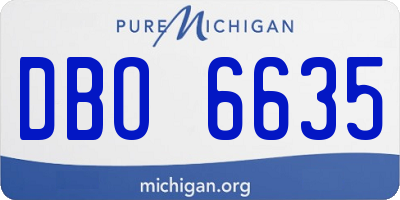 MI license plate DBO6635