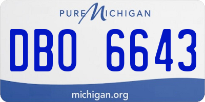 MI license plate DBO6643