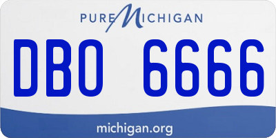 MI license plate DBO6666