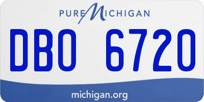 MI license plate DBO6720