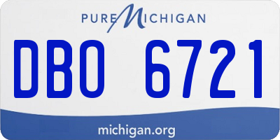 MI license plate DBO6721
