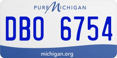 MI license plate DBO6754