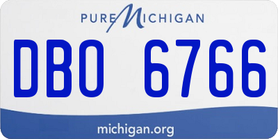 MI license plate DBO6766