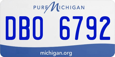 MI license plate DBO6792