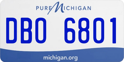 MI license plate DBO6801