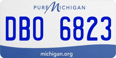 MI license plate DBO6823