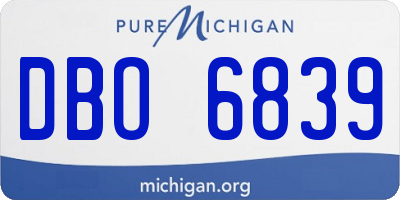 MI license plate DBO6839