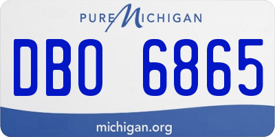 MI license plate DBO6865