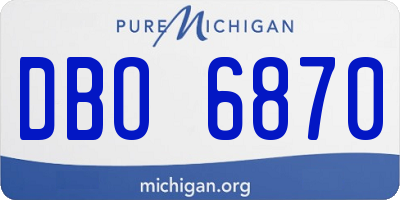 MI license plate DBO6870