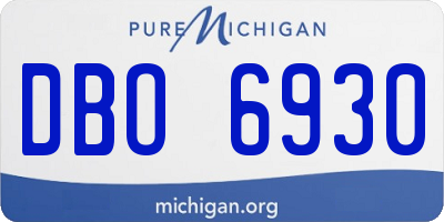 MI license plate DBO6930