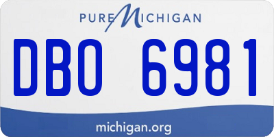 MI license plate DBO6981