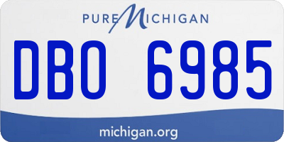 MI license plate DBO6985