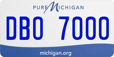 MI license plate DBO7000