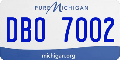 MI license plate DBO7002